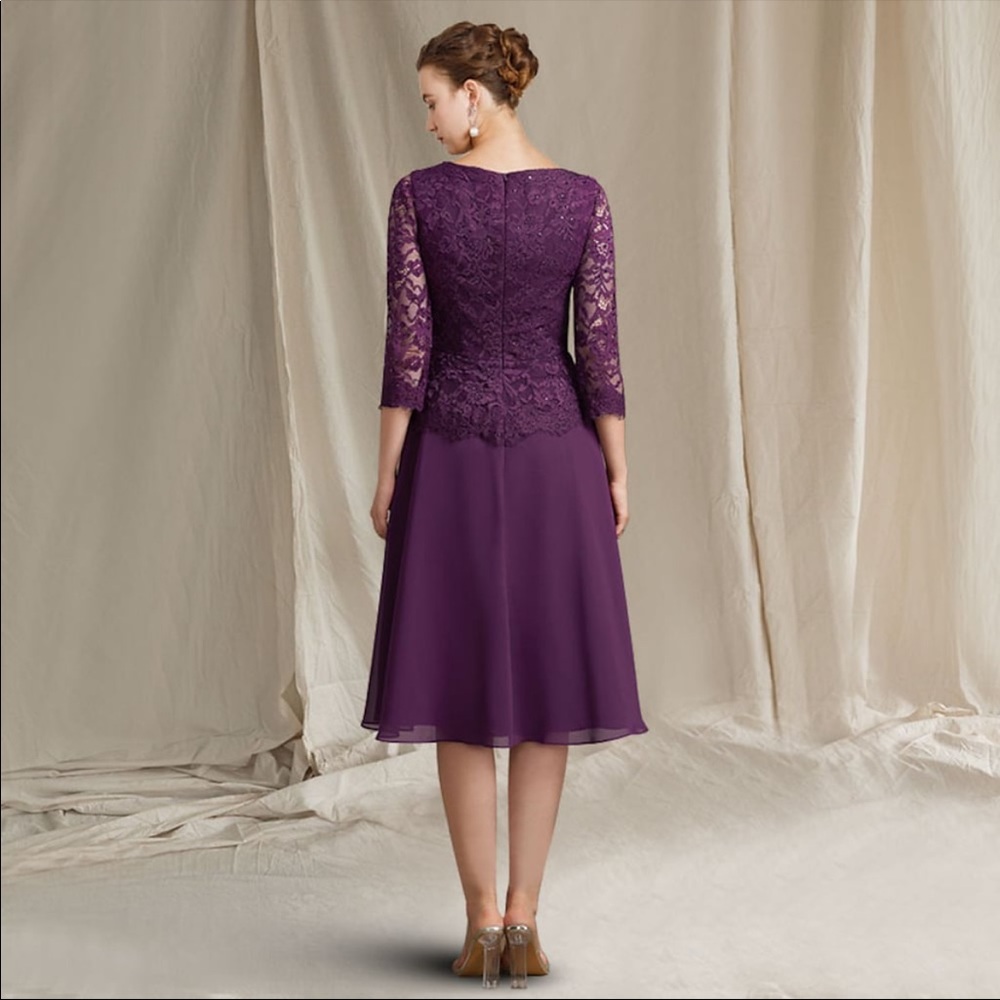 MOB Dress. LanTing Bride. Sold as size 12; fits like an 8/10. Burgundy. - Picture 7 of 7
